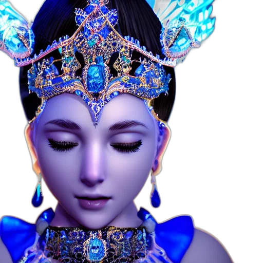 jewelry, mask, crown, face, 3d render, photorealistic, fantasy art, concept art transparent PNG cut-out