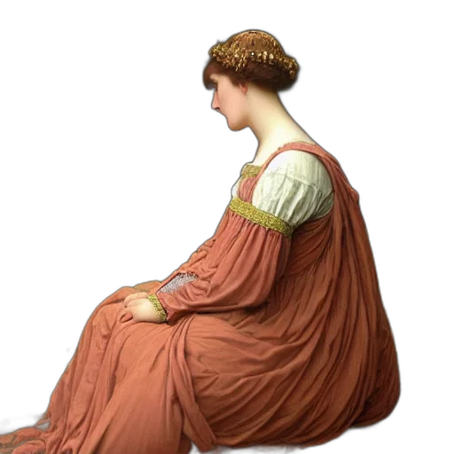 dress, face, jewelry, staff transparent PNG cut-out