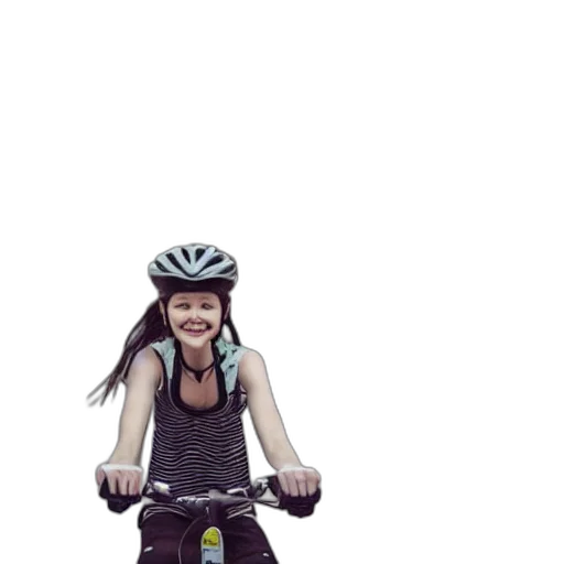 pixel art, cartoon, photorealistic, concept art, girl, riding, bicycle, post transparent PNG cut-out