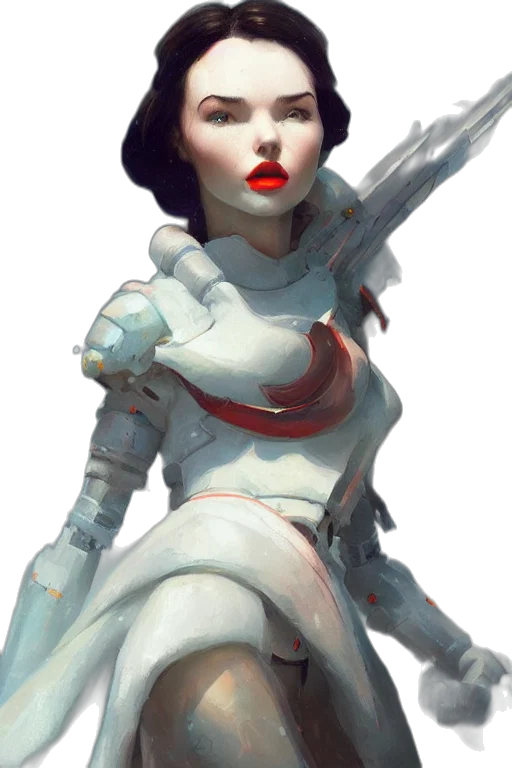 robot, staff, sword, face, concept art, fantasy art, 3d render, comic book art transparent PNG cut-out