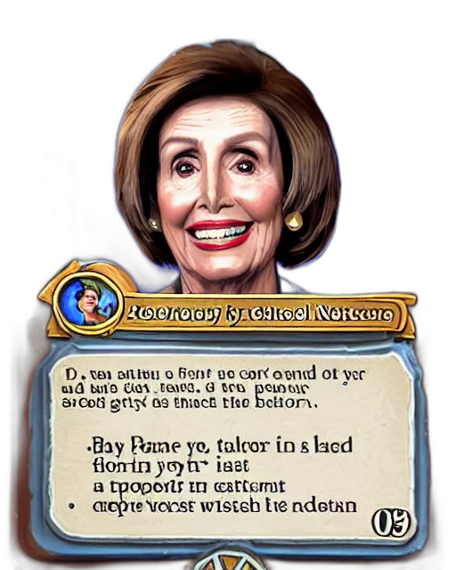 weapon, mask, jewelry, face, cartoon, pelosi, hearthstone, card transparent PNG cut-out