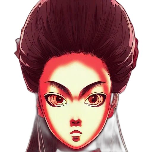 mask, face, crown, hair, anime, concept art, fantasy art, comic book art transparent PNG cut-out