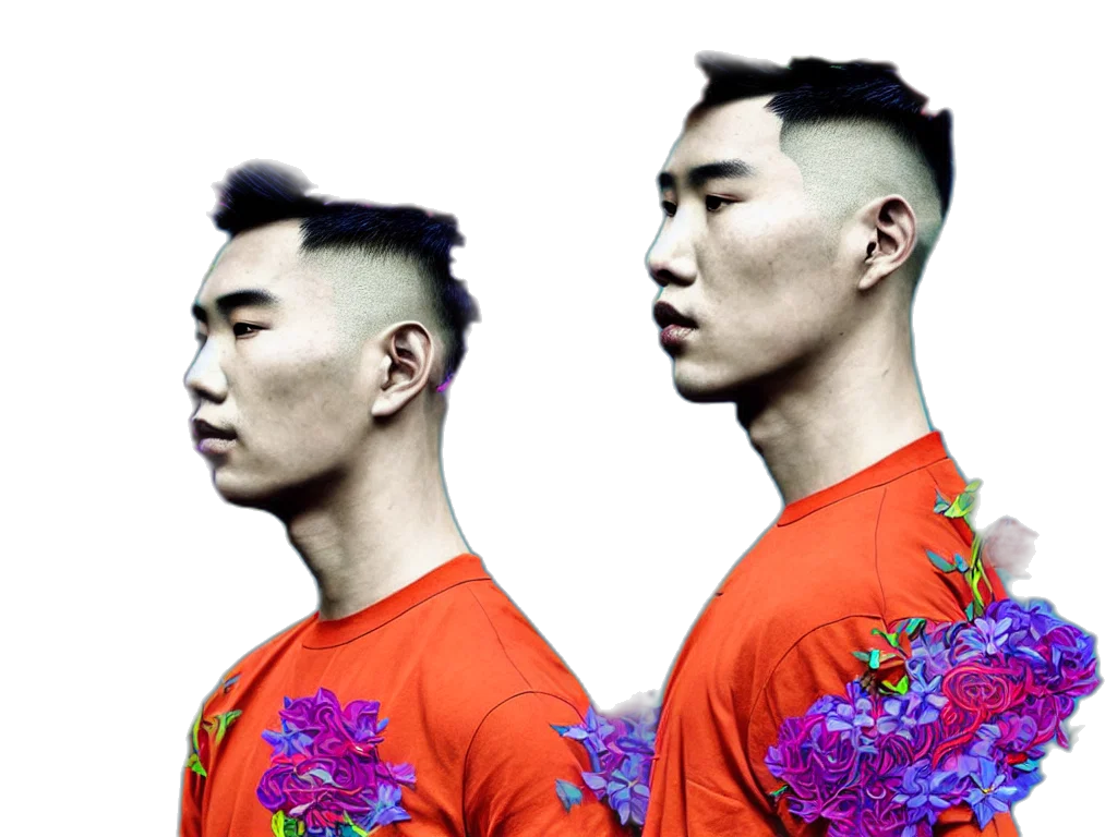 face, photorealistic, concept art, vaporwave, cyberpunk, neon, colorful, colourful transparent PNG cut-out