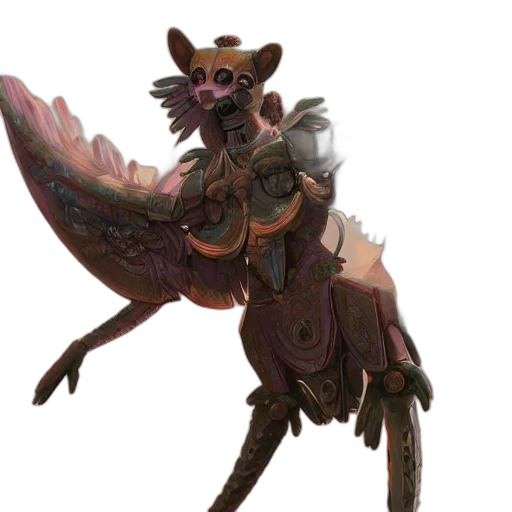 dragon, creature, animal, staff transparent PNG cut-out