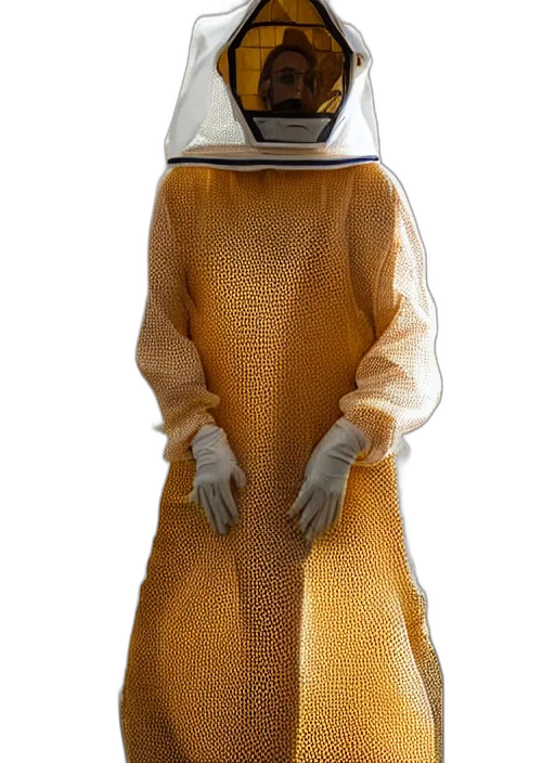 robot, dress, mask, staff transparent PNG cut-out