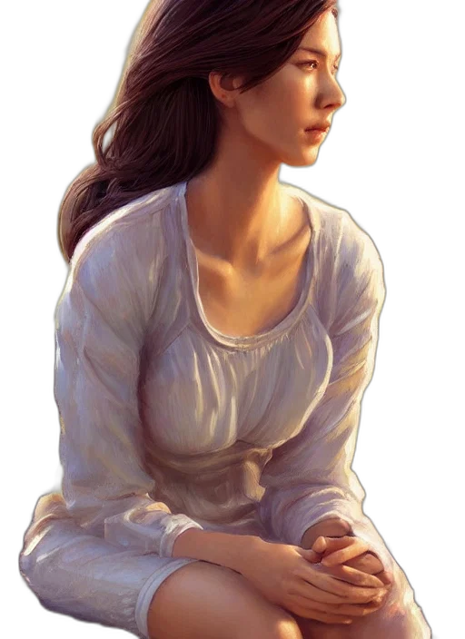 dress, face, jewelry, staff transparent PNG cut-out