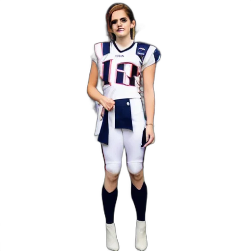 emma, watson, new, england, patriots, football, uniform transparent PNG cut-out
