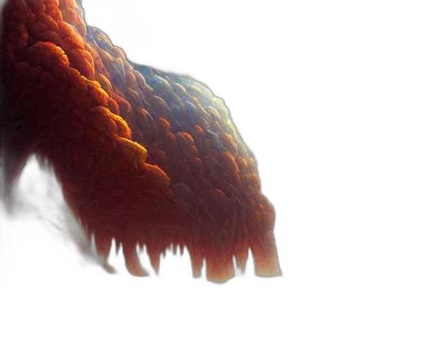 hair, dragon, creature, animal, 3d render, photorealistic, concept art, fire transparent PNG cut-out