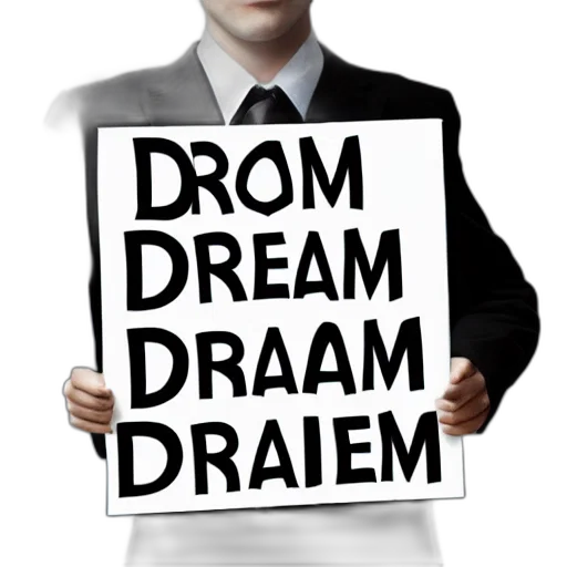 staff, photorealistic, 3d render, robot, intelligence, holding, sign, text transparent PNG cut-out