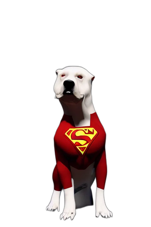 animal, 3d render, comic book art, concept art, cartoon, pitbull, dog, wearing transparent PNG cut-out