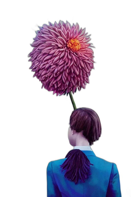 flower, umbrella, hair, crown, photorealistic, 3d render, oil painting, concept art transparent PNG cut-out