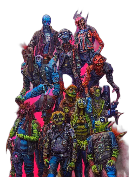 creature, staff, jacket, mask transparent PNG cut-out