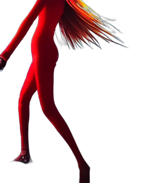 hair, creature, dress, staff transparent PNG cut-out