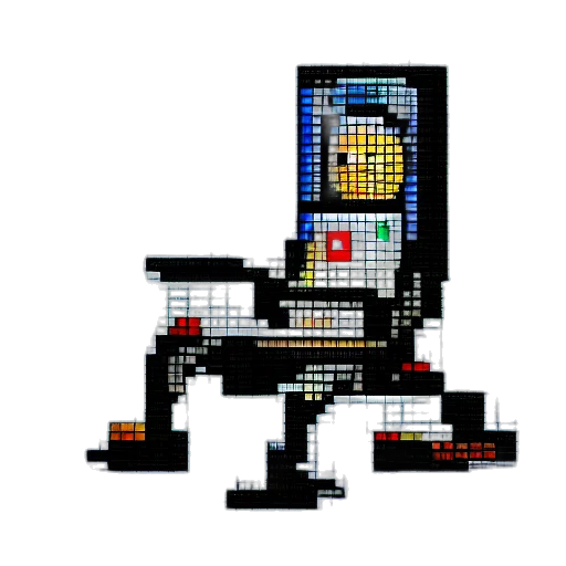 robot, staff, weapon, sword, pixel art, cyberpunk, concept art, 3d render transparent PNG cut-out