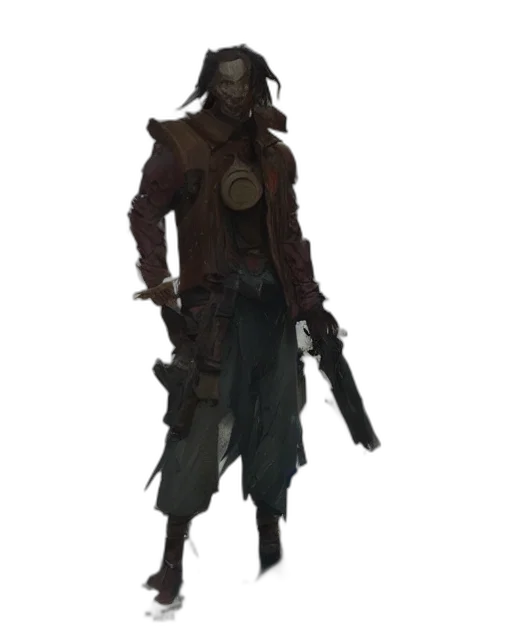 staff, weapon, mask, jacket transparent PNG cut-out