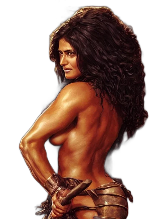 hair, photorealistic, fantasy art, comic book art, concept art, portrait, very, muscled transparent PNG cut-out