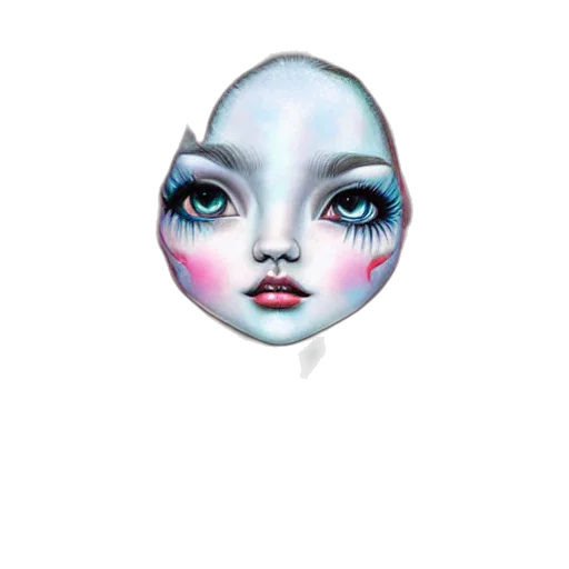 face, mask, creature, jewelry, vaporwave, fantasy art, concept art, 3d render transparent PNG cut-out