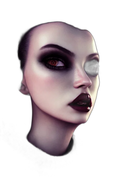 face, mask, robot, creature, photorealistic, fantasy art, concept art, 3d render transparent PNG cut-out