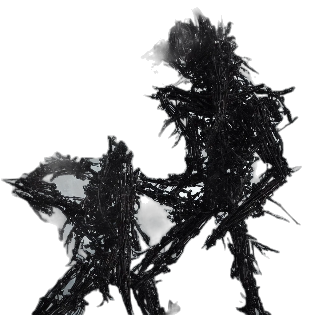 robot, mask, hair, jacket transparent PNG cut-out