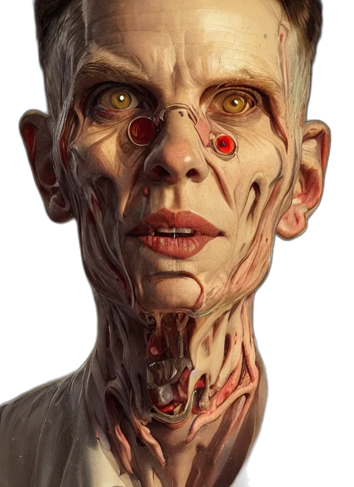 face, mask, creature, robot, concept art, photorealistic, 3d render, comic book art transparent PNG cut-out