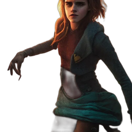 jacket, dress, creature, staff transparent PNG cut-out