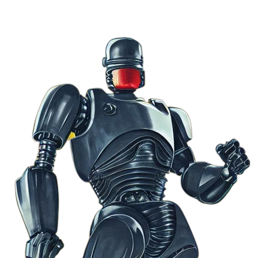 robot, 3d render, concept art, robocop transparent PNG cut-out