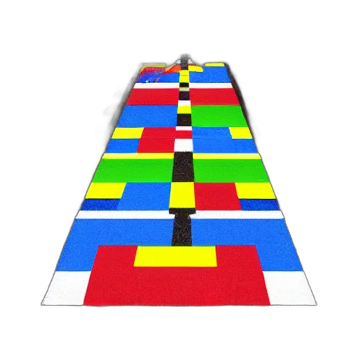 3d render, pixel art, concept art, colorful, gratitude, tesselated, pavement, highway transparent PNG cut-out