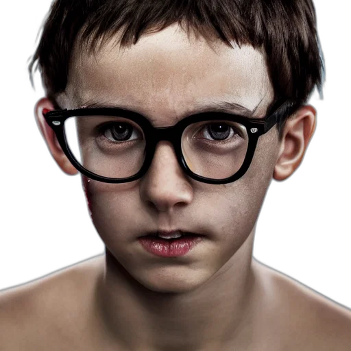 face, photorealistic, 3d render, boy transparent PNG cut-out