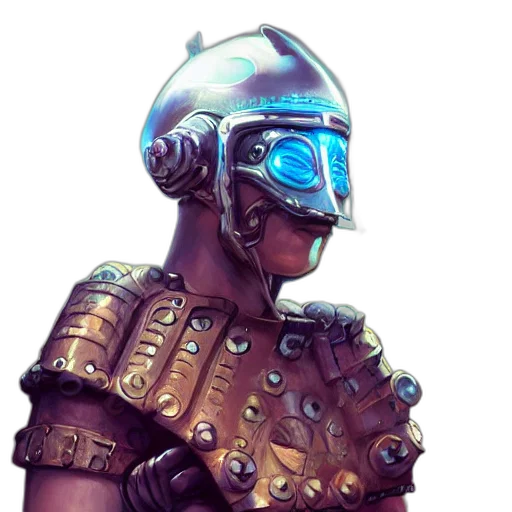robot, mask, staff, sword transparent PNG cut-out