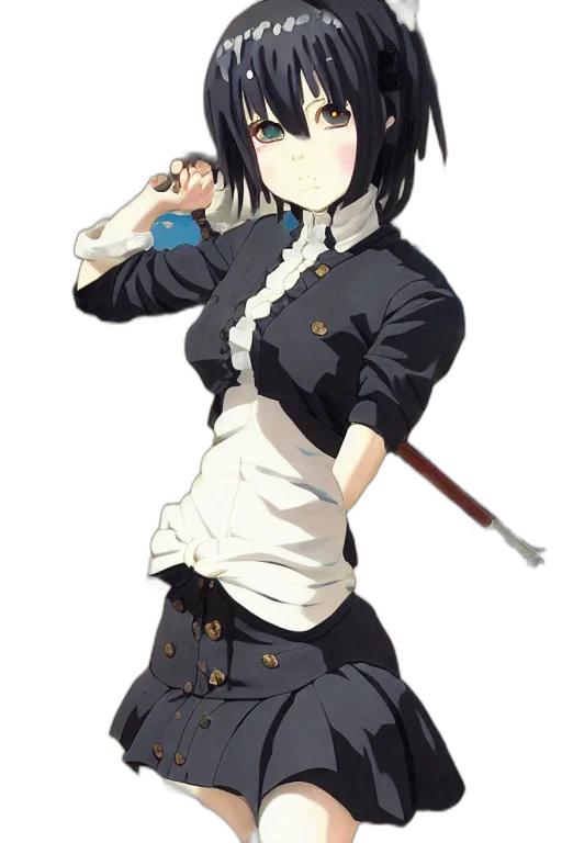 staff, weapon, sword, jacket, anime, pixel art, concept art, cartoon transparent PNG cut-out