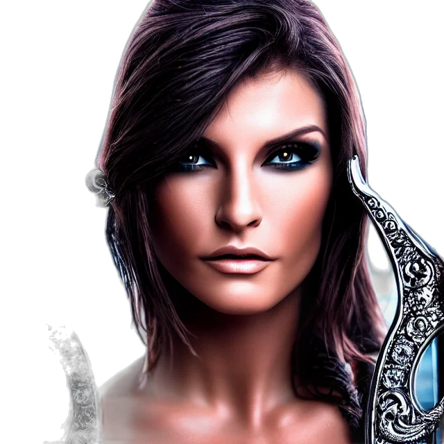 face, jewelry, fantasy art, photorealistic, comic book art, concept art, blue, dark transparent PNG cut-out