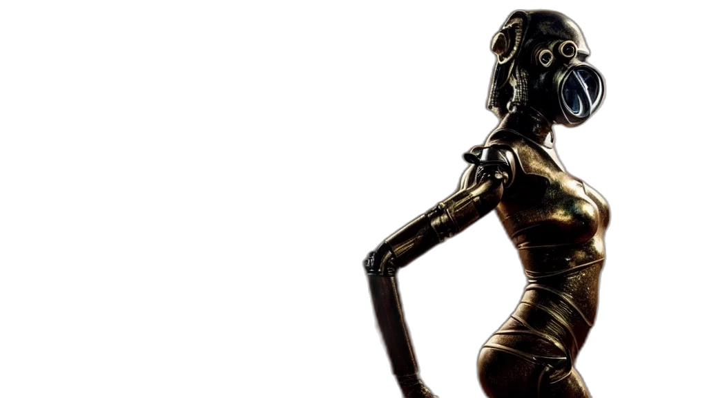 robot, concept art, cyberpunk, 3d render, big, budget, scifi, movie transparent PNG cut-out