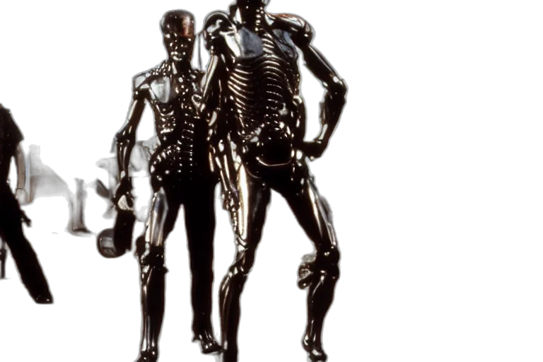 robot, concept art, 3d render, comic book art, cyberpunk, outer space, monochrome, still transparent PNG cut-out