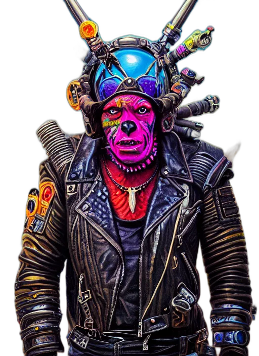 mask, jacket, robot, creature transparent PNG cut-out