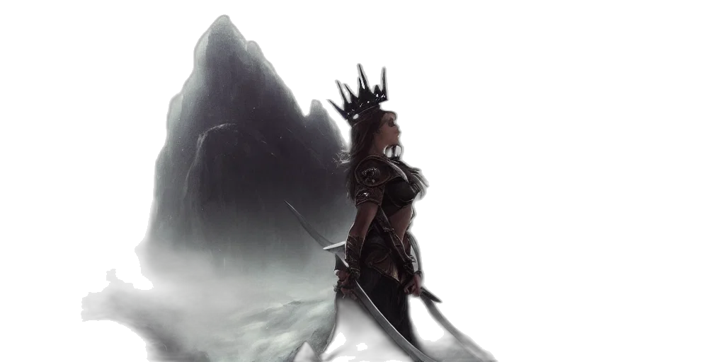 sword, crown, dragon, fantasy art, concept art, comic book art, 3d render, fog transparent PNG cut-out