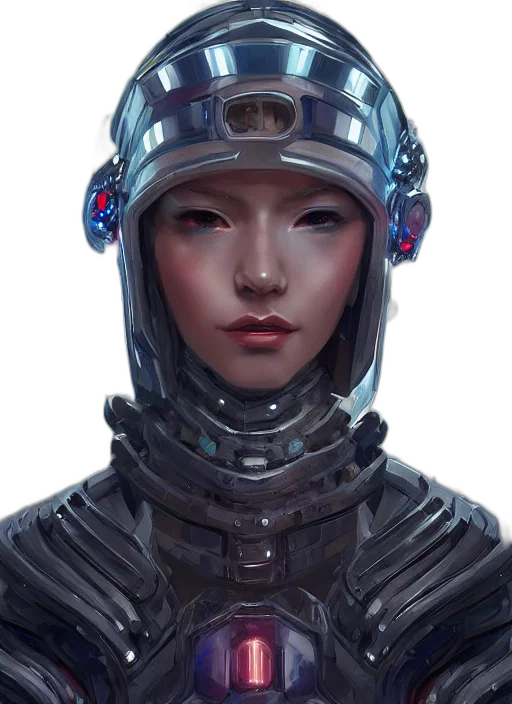 robot, face, mask, staff, cyberpunk, concept art, fantasy art, photorealistic transparent PNG cut-out