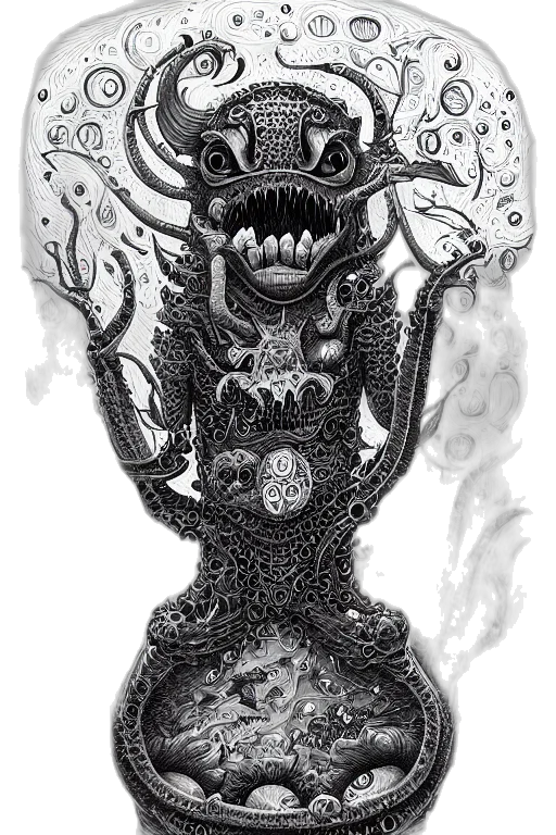 creature, dragon, mask, crown transparent PNG cut-out