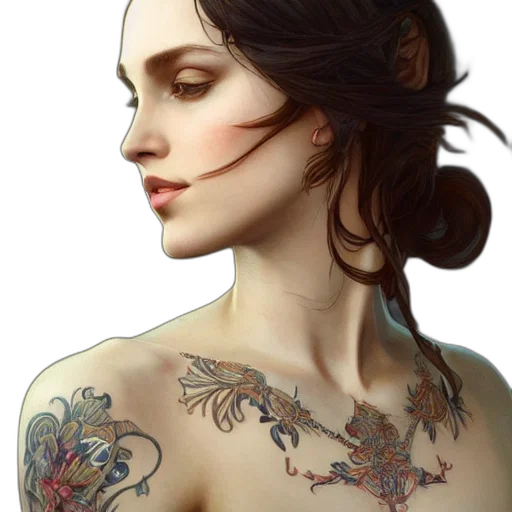 dragon, jewelry, face, dress transparent PNG cut-out