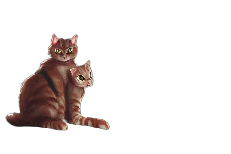 photorealistic, oil painting, watercolor, concept art, pastel, cat, forest, backlighting transparent PNG cut-out