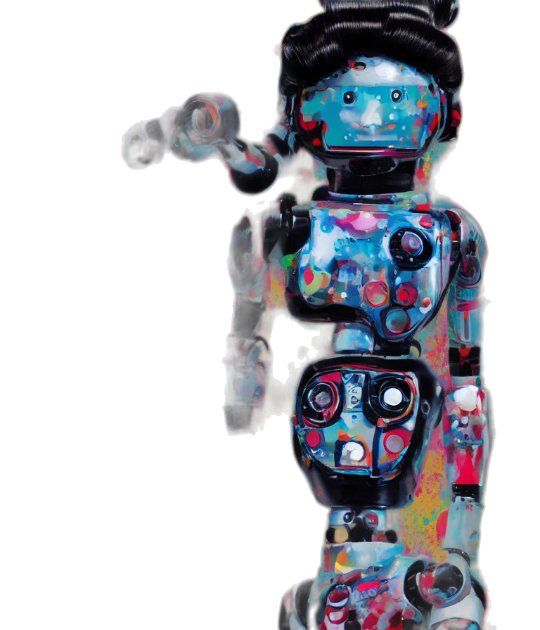 robot, 3d render, cyberpunk, concept art transparent PNG cut-out