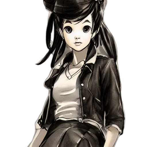 hat, staff, jacket, dress, concept art, cartoon, anime, comic book art transparent PNG cut-out
