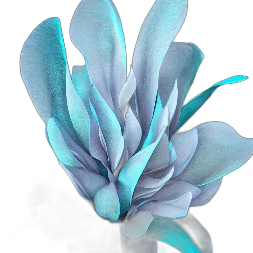flower, jewelry, crown, hat, 3d render, photorealistic, concept art, blue transparent PNG cut-out