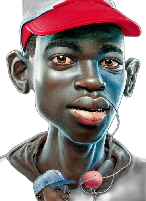 face, mask, hat, creature, photorealistic, concept art, 3d render, cartoon transparent PNG cut-out