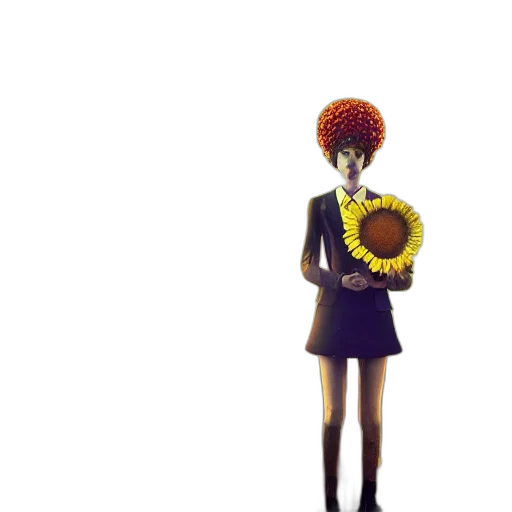 flower, dress, staff, crown, concept art, 3d render, cartoon, pixel art transparent PNG cut-out