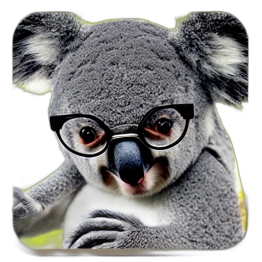 animal, photorealistic, koala, glasses transparent PNG cut-out