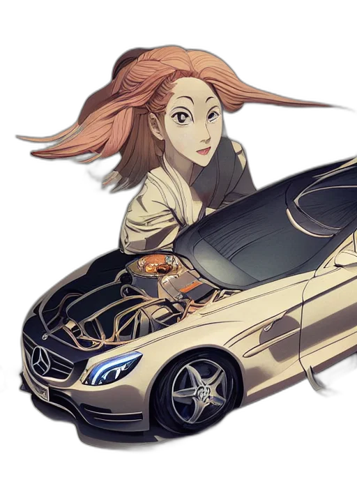 car, concept art, anime, cartoon transparent PNG cut-out
