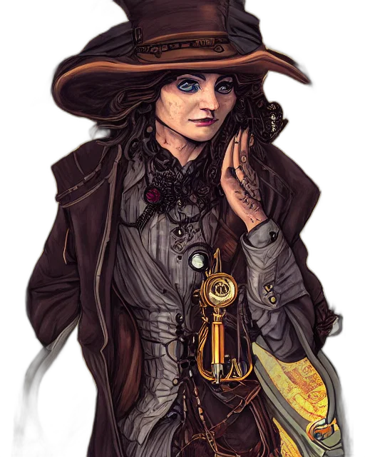 staff, jacket, jewelry, fantasy art, concept art, comic book art, pixel art, dark transparent PNG cut-out