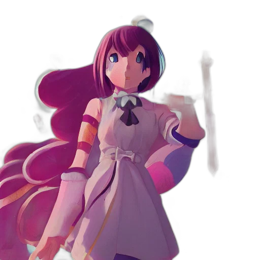 staff, dress, weapon, sword, concept art, anime, 3d render, pixel art transparent PNG cut-out