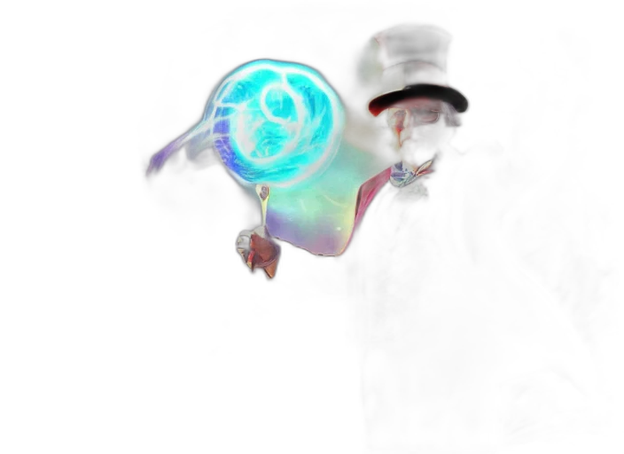 staff, robot, mask, hat, concept art, 3d render, fantasy art, pixel art transparent PNG cut-out