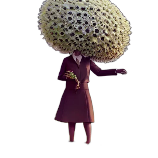 umbrella, hat, dress, crown, concept art, 3d render, fantasy art, pixel art transparent PNG cut-out
